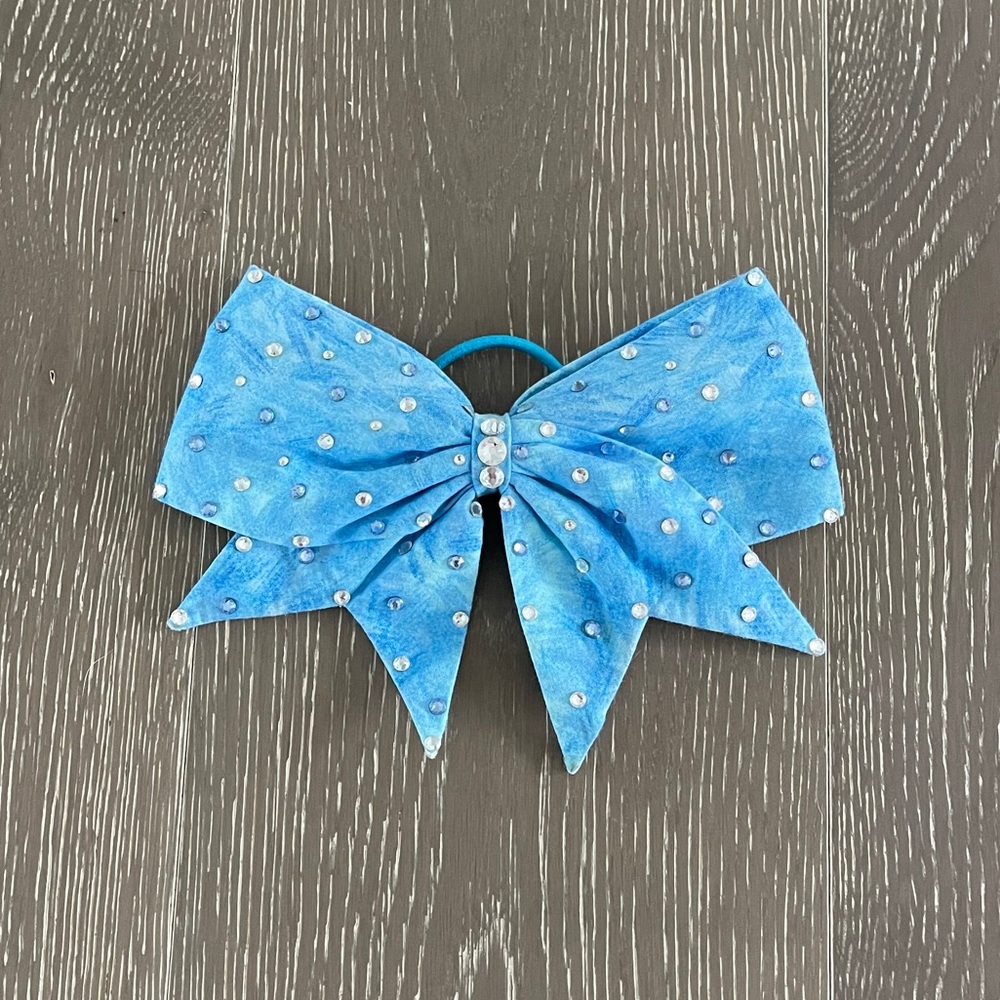 Blue Rhinestone Vegas Bow
